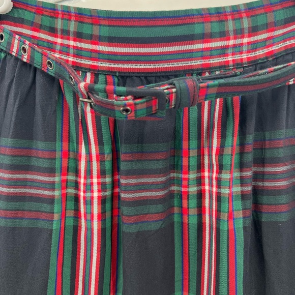 Free Assembly plaid tiered belted skirt midi holiday office casual 4 party - Picture 4 of 9